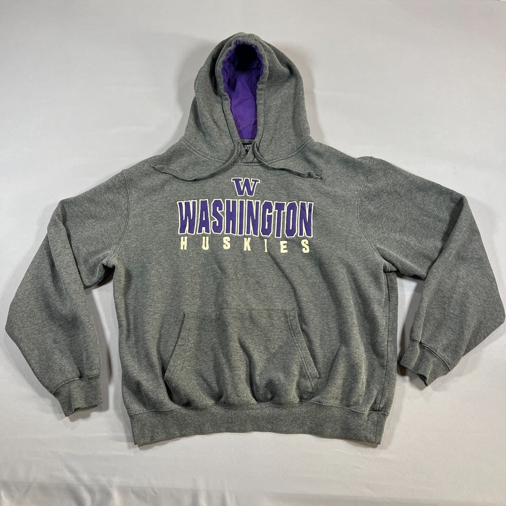 Washington Huskies NCAA Football Hoodie Mens XL Heather Gray Campus Heritage